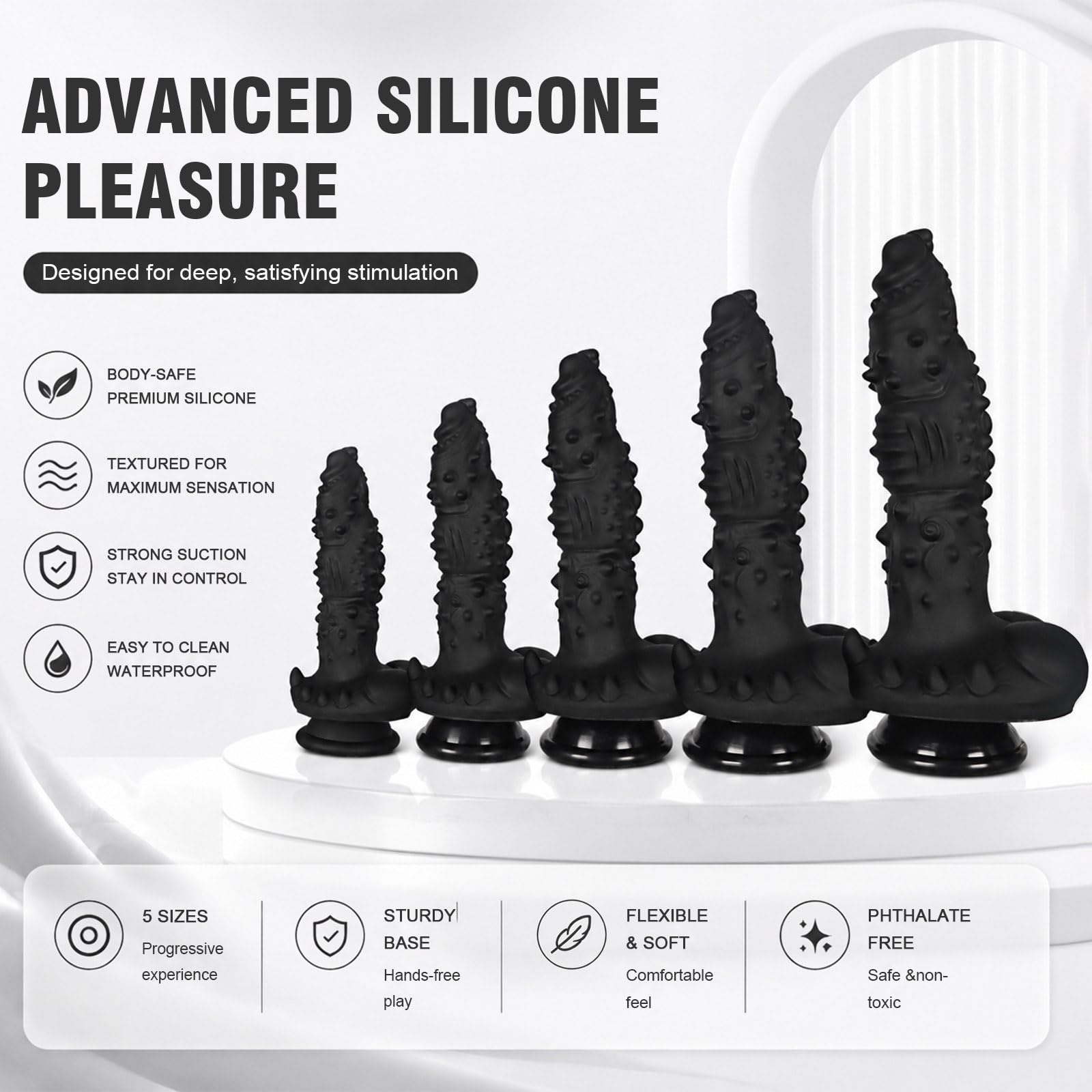 Fantasy Dildo Realistischer Monster Dildos Alien Penis Silikon Analdildo Mit Saugnapf Analspielzeuge G-Punkt Groß Anal Plug Masturbation Extrem Sexspielzeug Für Frauen Männer (Schwarz-XXL)