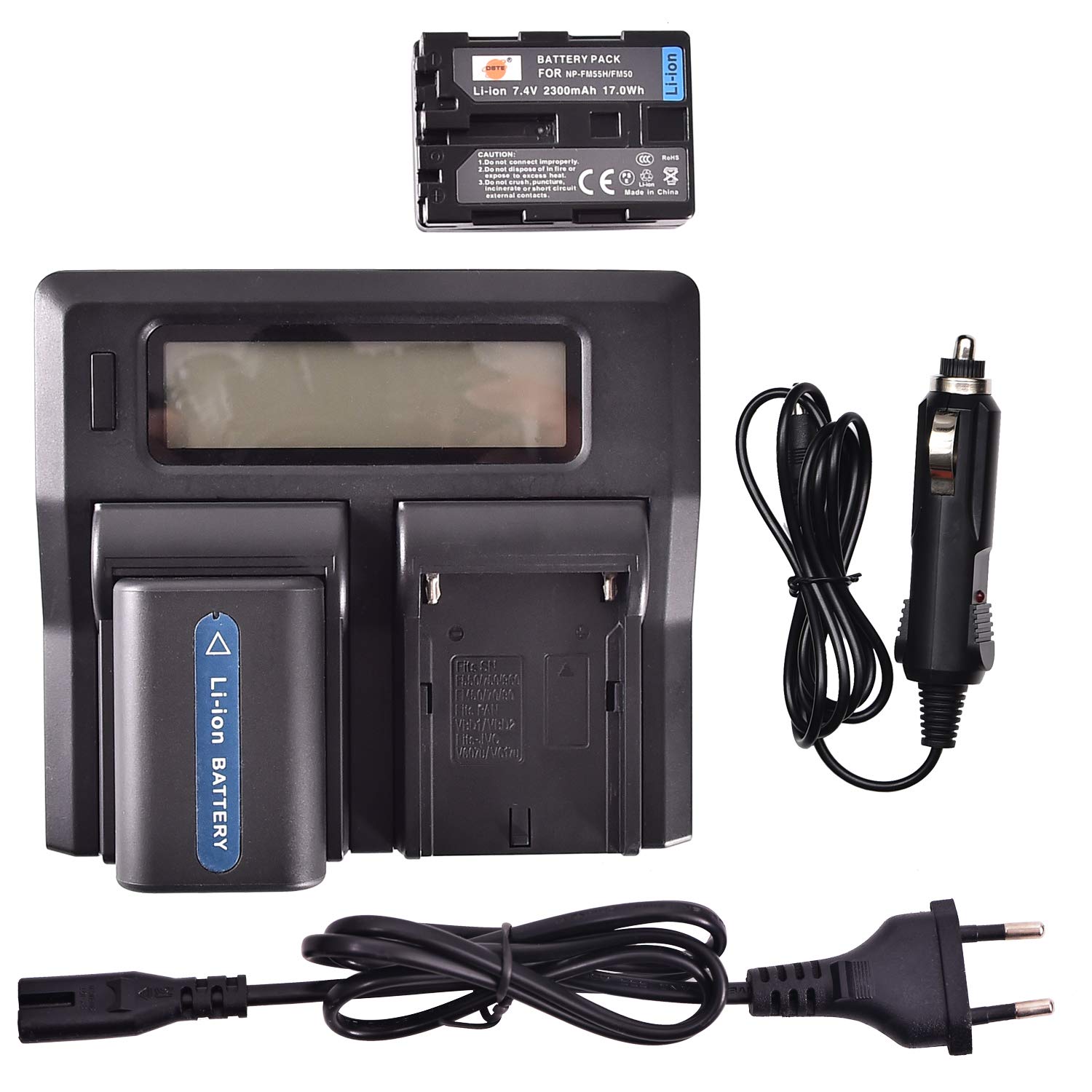 DSTE 2PCS NP-FM50 NP-FM55H batterij LCD dubbele oplader compatibel met Sony NP-FM30, NP-QM51, CCD-TRV126, CCD-TRV128, CCD-TR208, CCD-TR408, CCD-TR748, CCD-TRV10 DSTE 2PCS NP-FM50 NP-FM55H batterij LCD dubbele oplader compatibel met Sony NP-FM30, NP-QM51, CCD-TRV126, CCD-TRV128, CCD-TR208, CCD-TR408, CCD-TR748, CCD-TRV10