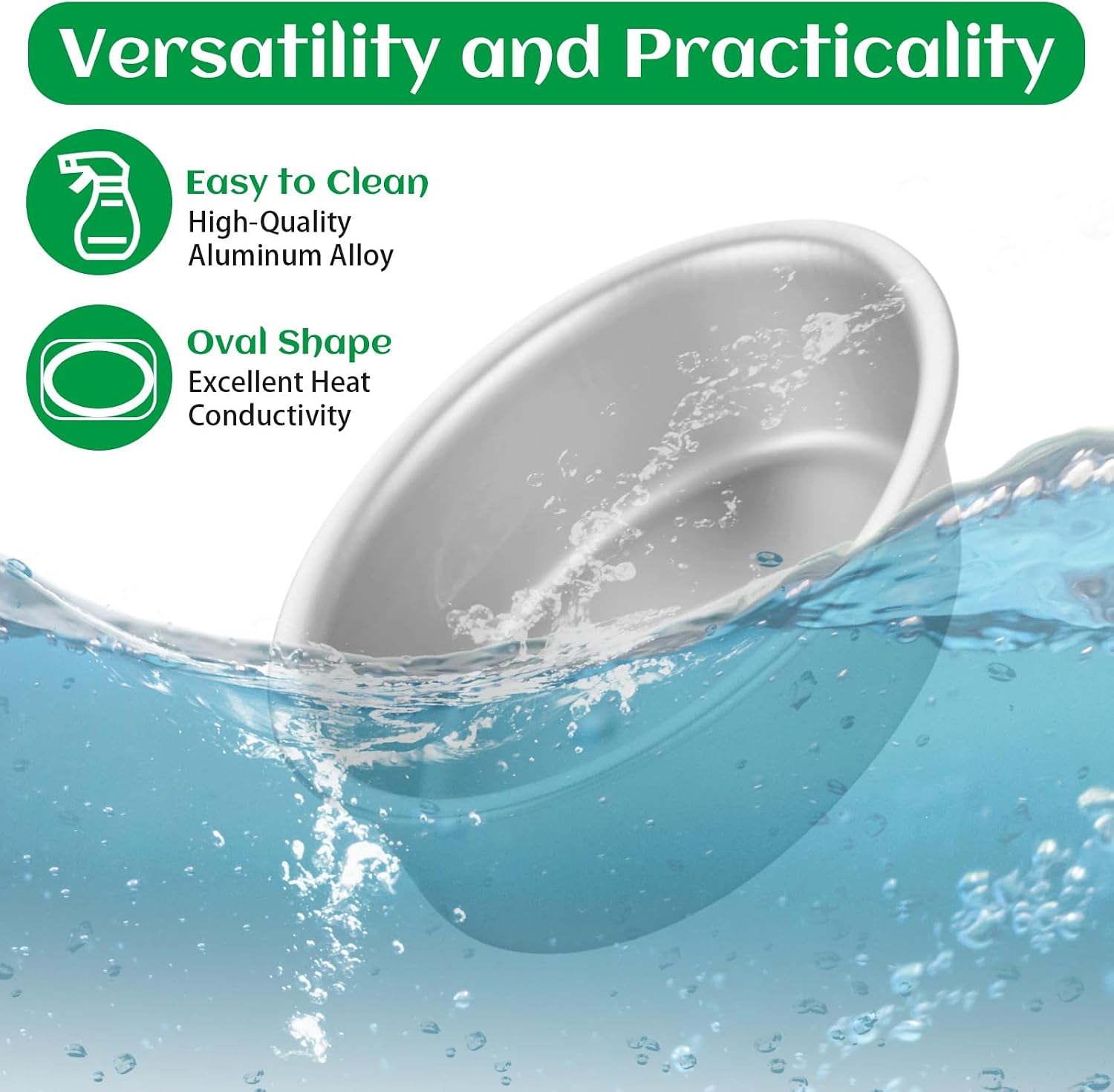 ASelected 15PCS 3.4x2.5in Oval Mini Cheesecake Pans Aluminum Alloy for Part
