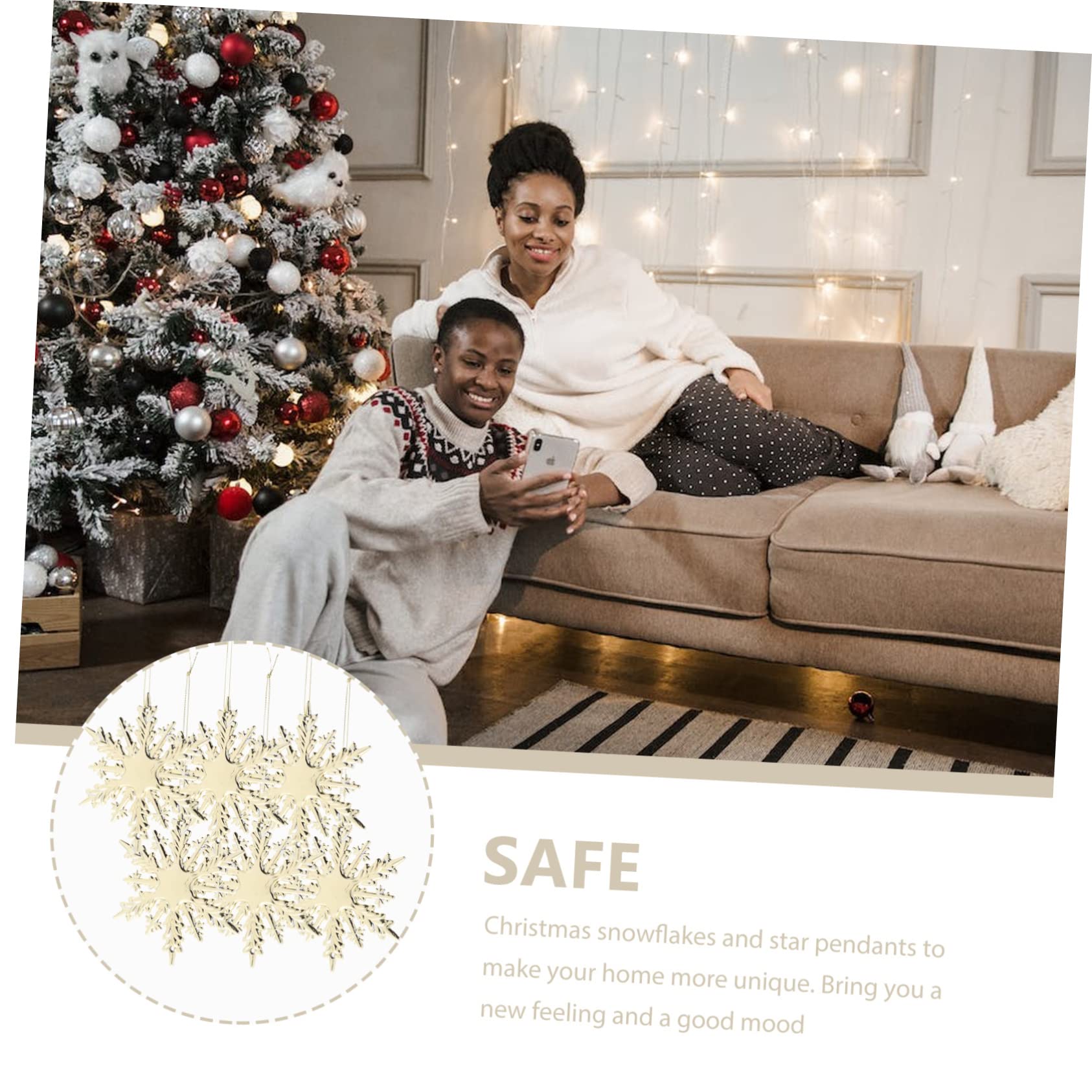 IMIKEYA STK Weihnachtsschneeflocke-Anhänger Weihnachtsschneeflockenverzierungen Weihnachtsbaum-Schneeflocke- weihnachtsdeko winterdeko Feiertagsverzierung Weihnachtsbaum-Anhänger