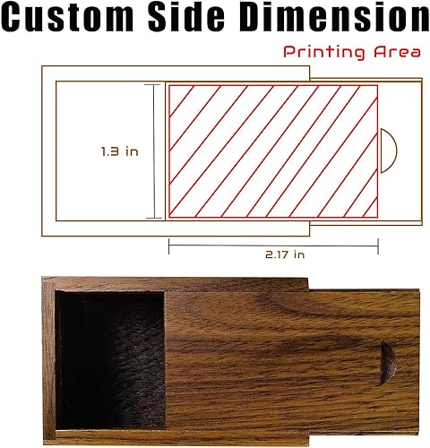 Miniatura 4 de Caja de regalo de madera pequeña personalizada con tapa deslizante, caja USB de recuerdo de madera personalizada con grabado láser con nombre y
