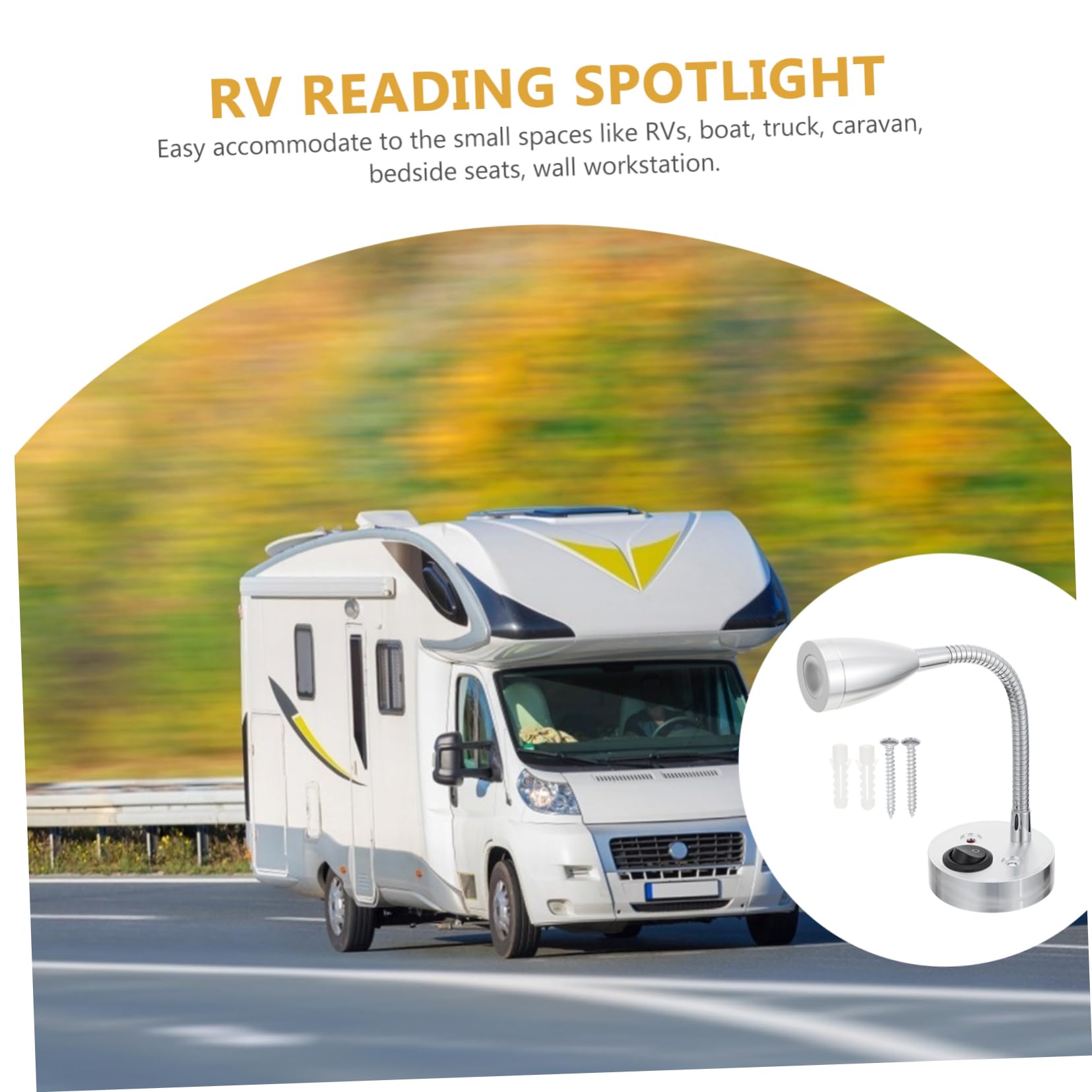 MOLUCKFU 12v Led Boat Car Bedside Seat Swivel Spotlight Material for Reading and Storage