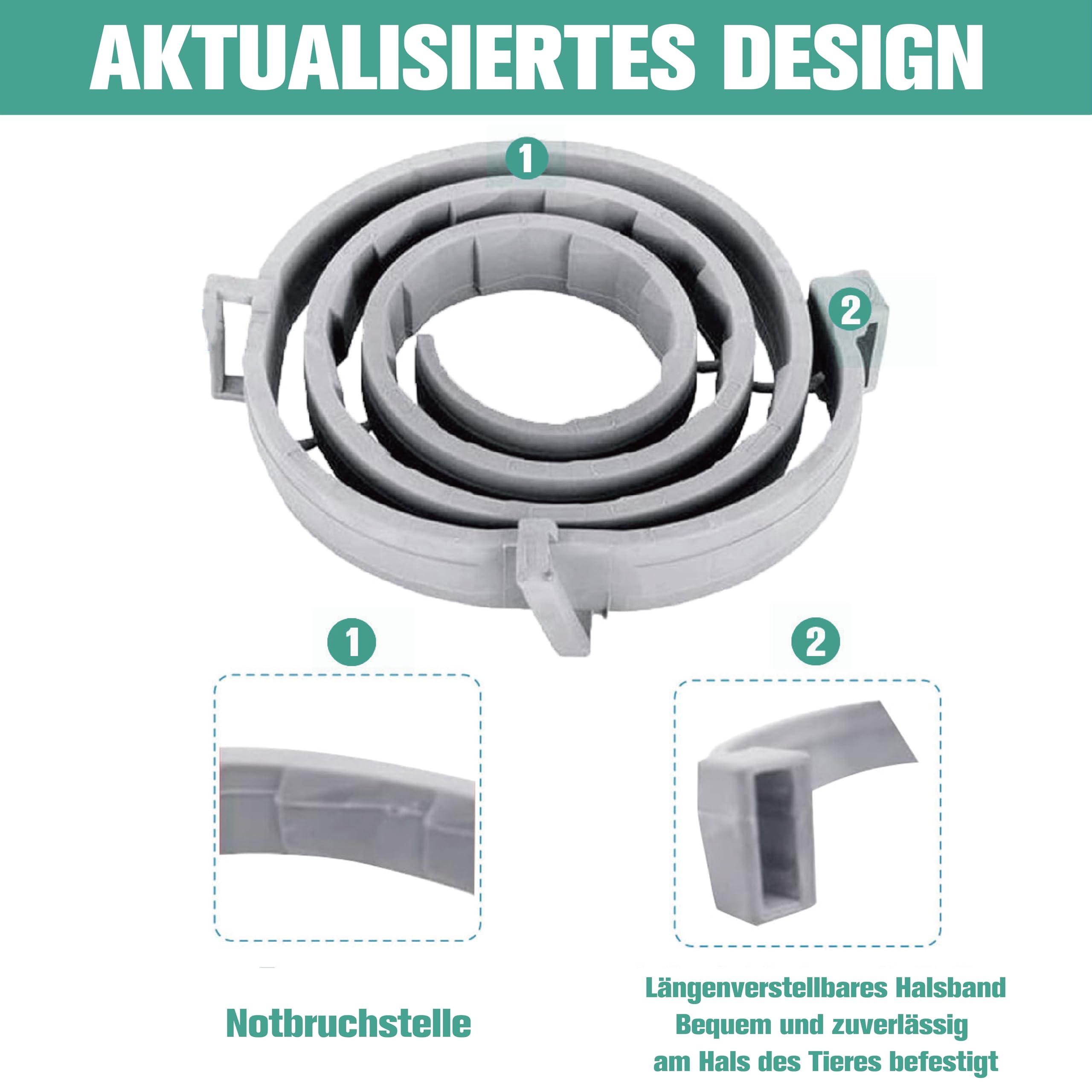 Zeckenhalsband für Hunde 2 Stück, Flohhalsband Hunde, Floh und Zeckenhalsband Hund, Zeckenschutz Flohschutz Halsband für Hund, 16 Monate Zeckenschutz