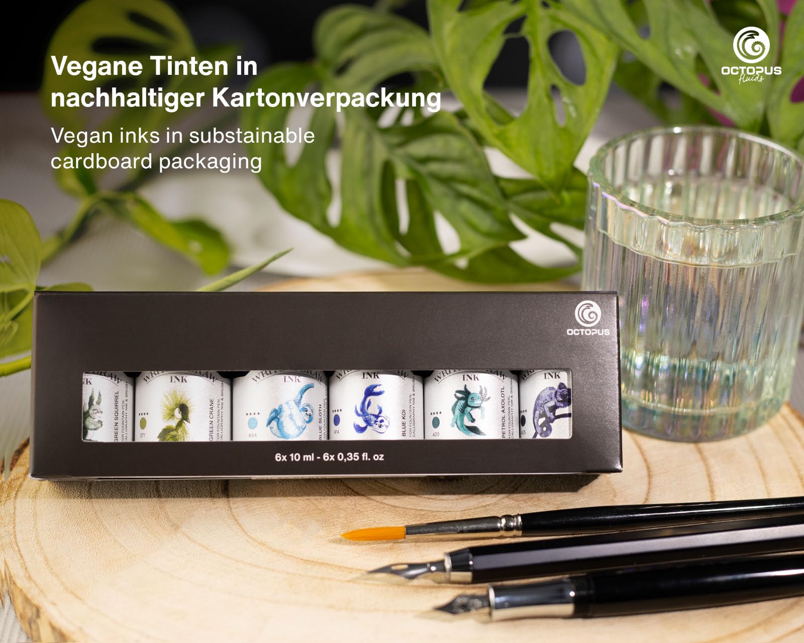 Octopus Write & Draw Ink RIVER Tintenset, wasserfest, 6 x 10 ml