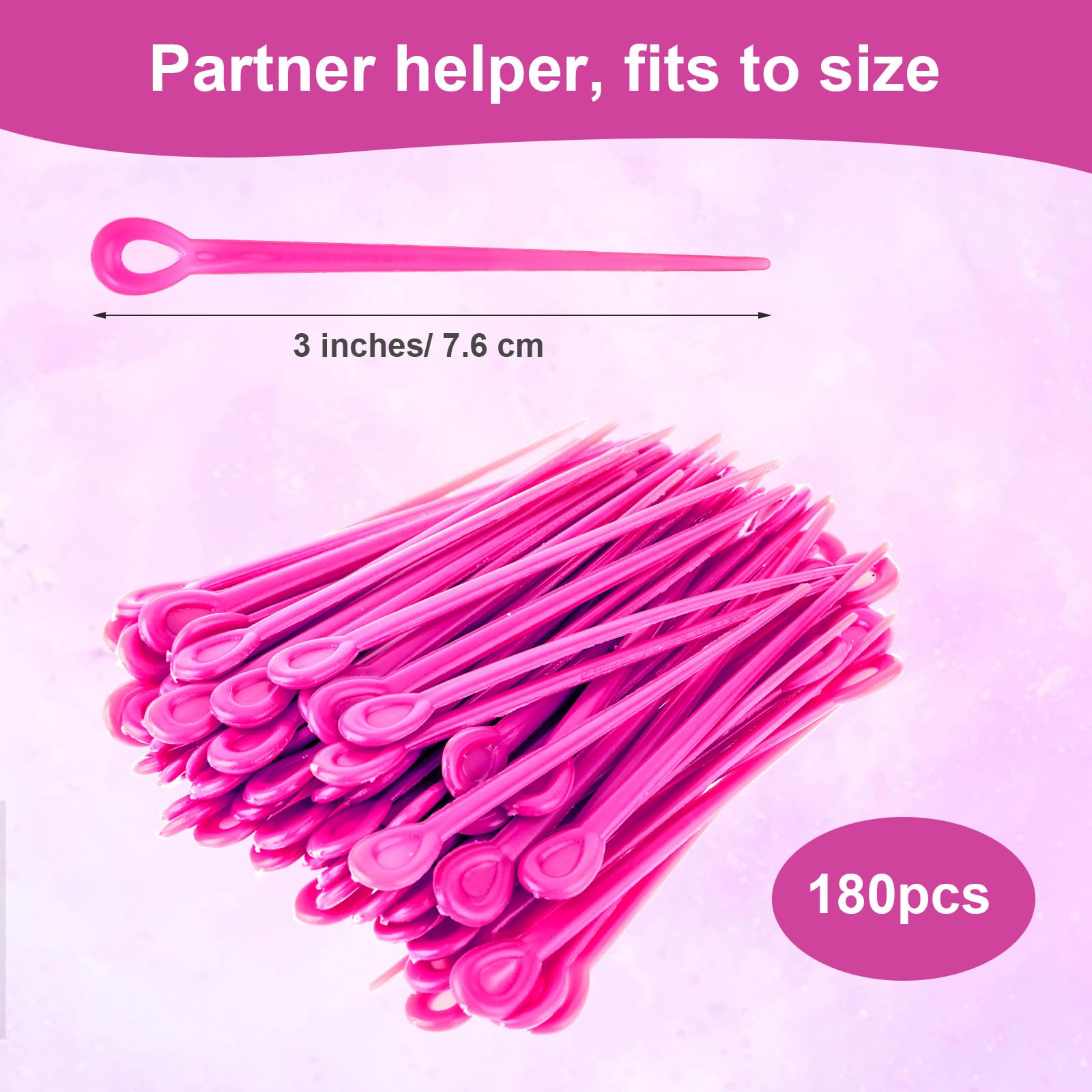 180 PCS Plastic Hair Roller Pins, Locking Tools for Hair Curling & Styling, Curler Roller Pins Accessories (Pink, One Size)
