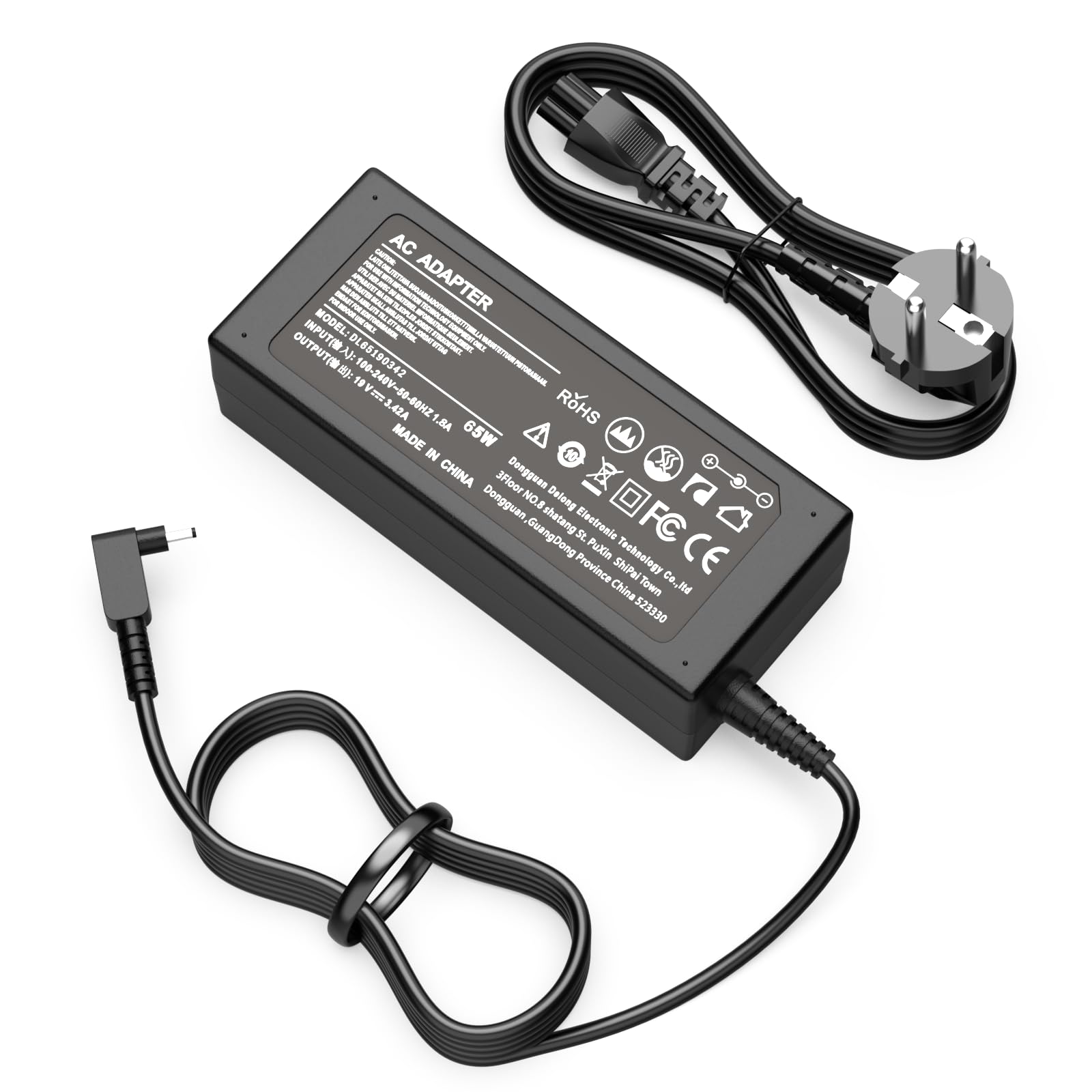 DECSZDY 65W Laptop Ladegerät 3.0 * 1.1mm Kompatibel mit Acer Aspire 3 1 5 Serie A317-54G A315-44P A315-24P A315-59 A315-58 A515-48m A517-53 Chromebook R11 C720 315 CB315 Netzteil 3.42A 19V
