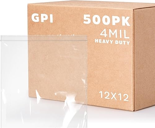 Miniatura 8 de GPI - 1000 bolsas con cremallera de 6 x 10 pulgadas, resistentes de 4 mil de grosor, bolsas de polietileno transparentes con cierre resellable con