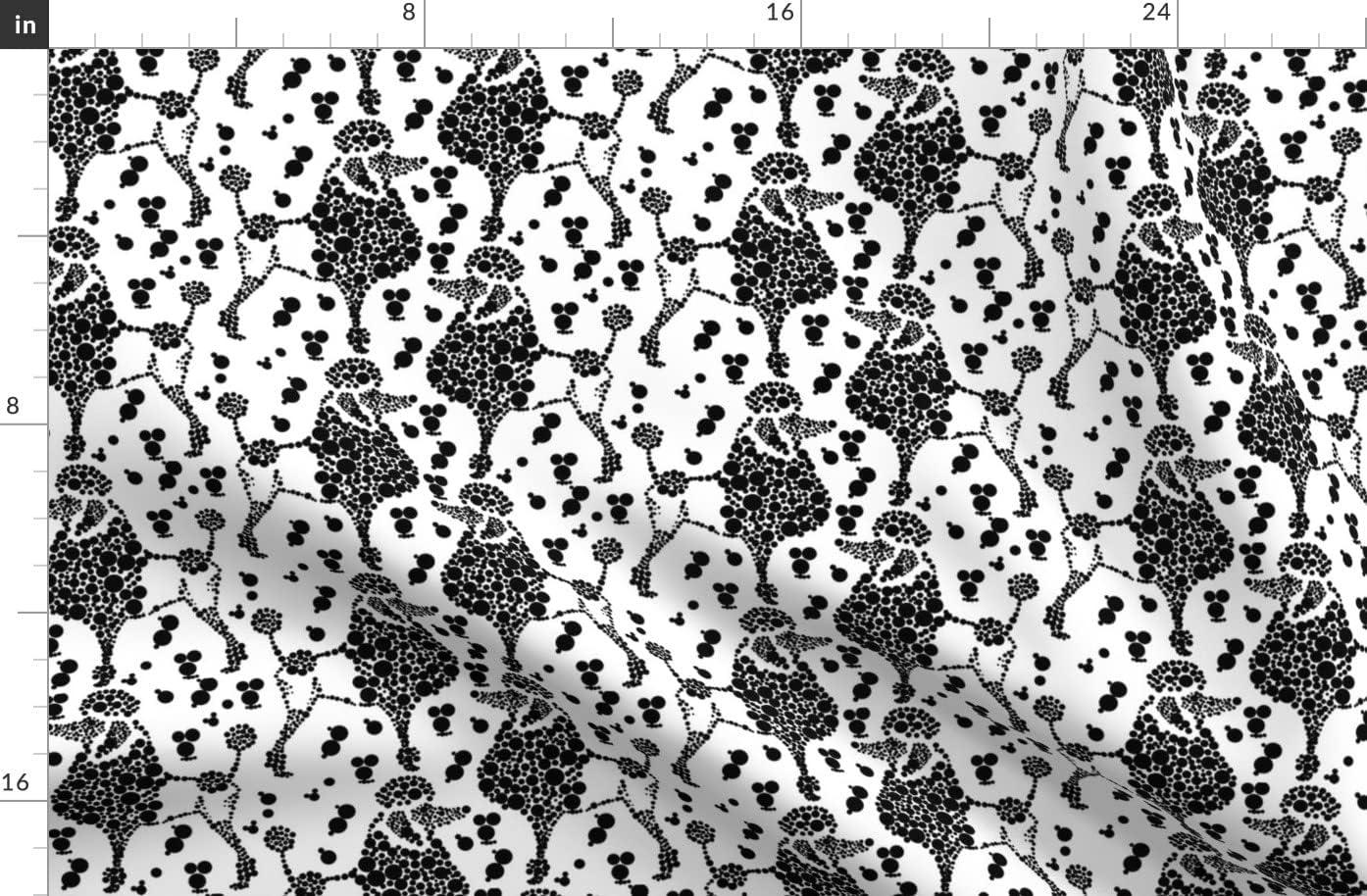 Spoonflower Fabric - Black Bubble Poodle Dog White Dot Hunting Breed Printed on Polartec(R) Fleece Fabric by The Yard - Sewing Blankets Loungewear and No-Sew Projects