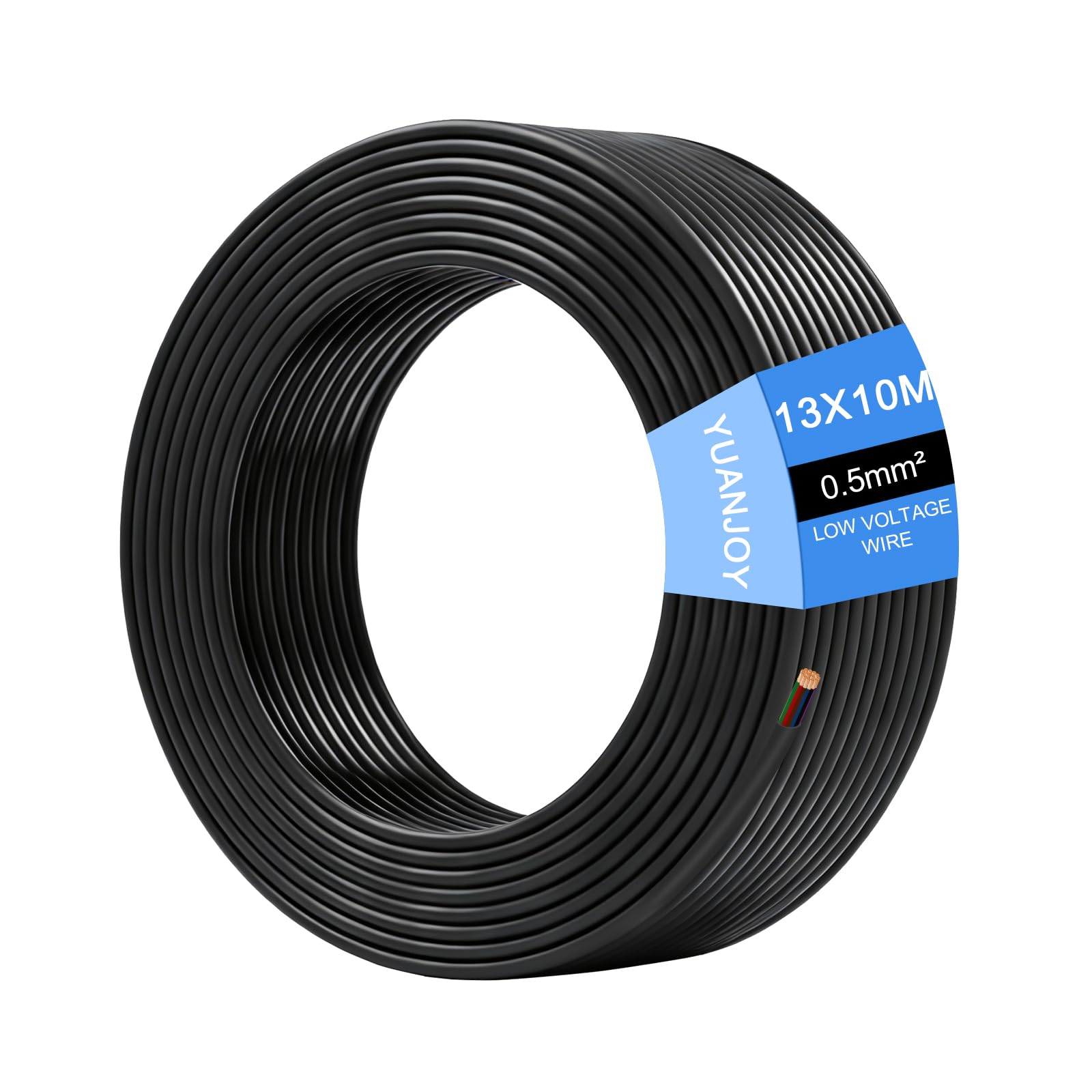 Yuanjoy 13 Cores Black 0.5mm² 10 Metres Car Cable, Multi-core Trailer, Round Earth Cable for Caravans, Trucks, Industry