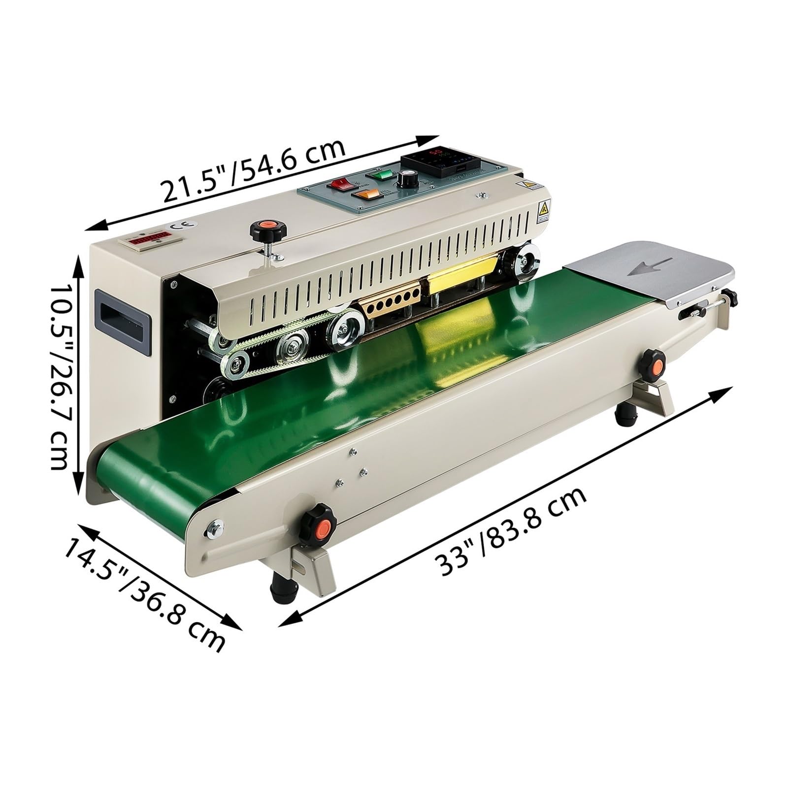 Machine de scellage automatique continue FR900K, 0-16 m/min, largeur 6-15 mm, scelleuse horizontale for sceller les sacs en plastique/aluminium/composites Pour une utilisation DIY
