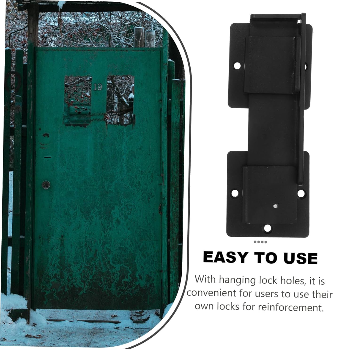 Happyyami Heavy Duty Adjustable Latch Lock for Wooden Fence Farm Garden Gates Weatherproof Aluminum Alloy Door Mechanism Padlock Hole for Secure Outdoor Use