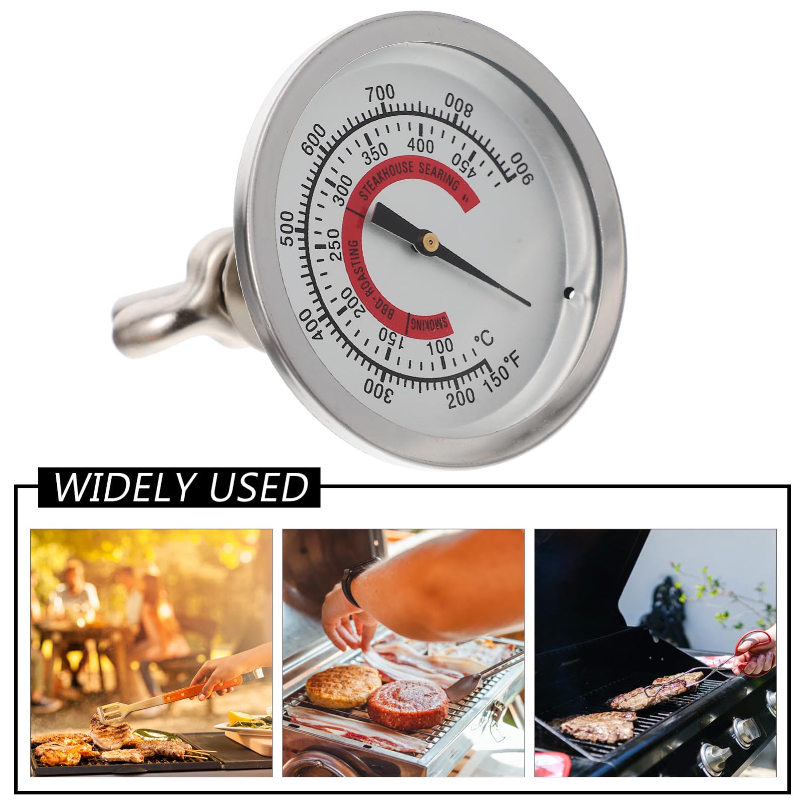 Sosoport 4pezzi Termometro Bimetallico Per Bbq e Misurazione Della Adatto Elettrici Gas e Grill Strumento e