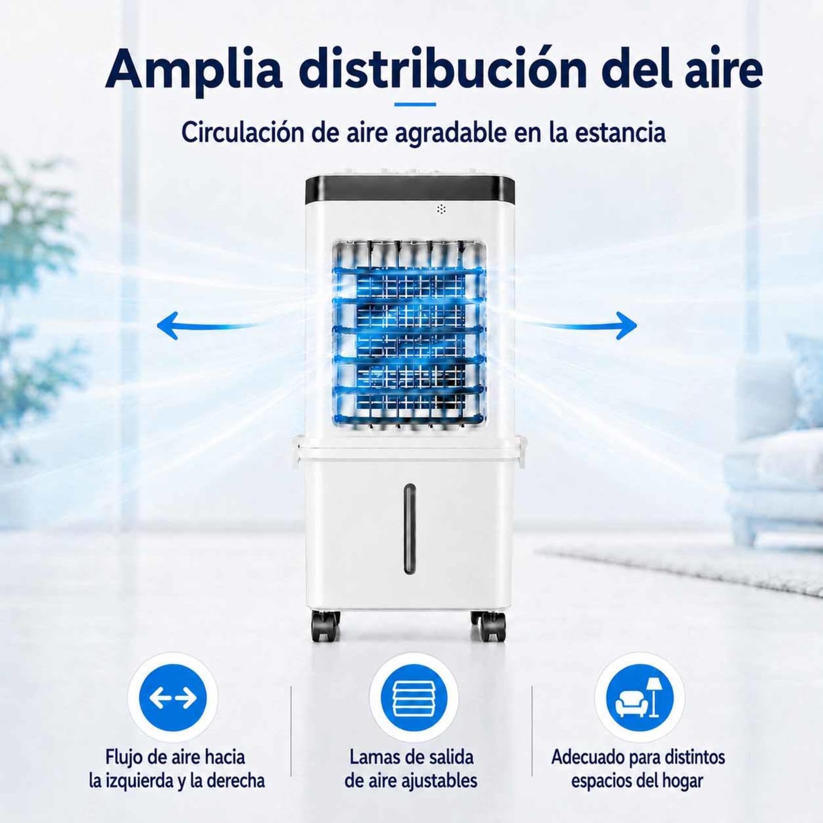 Aire Acondicionado PortáTil Sin Tubo Con HumidificacióN 36–45 DB DepóSito De Agua ExtraíBle De MáS De 10 L Enfriador De Aire Con Temporizador De 8 Horas Para La Oficina