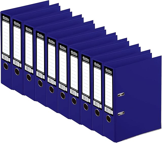 ED 10 x Pukka A4 Glossy 2-Ring Lever Arch File School Work Office 75mm Spine File Organiser (Navy), Does not apply