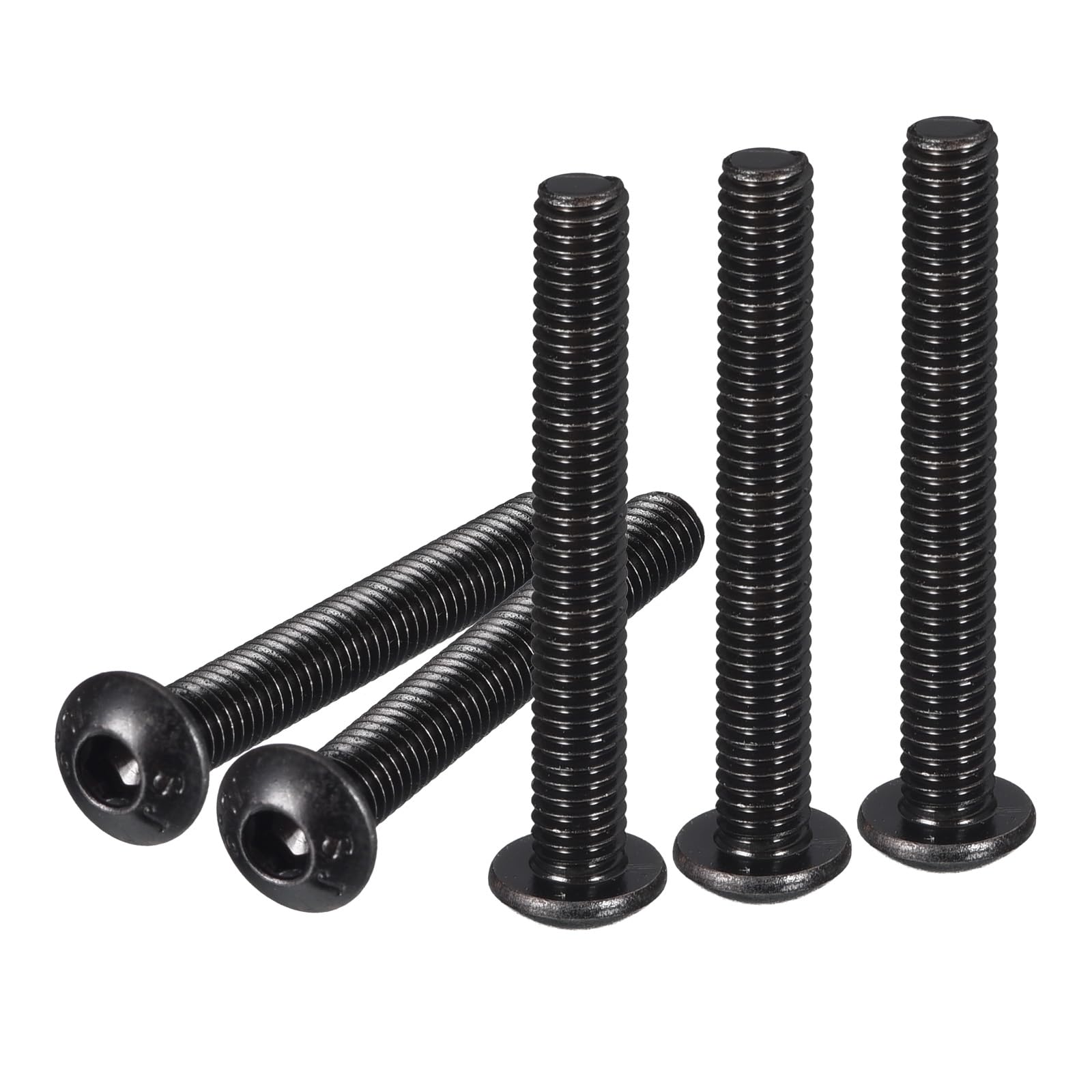 DTGN M4-0.7x35mm Button Head Socket Cap Screws - 50Pack - Good for Machine - Carbon Steel Black Oxide - Hex Drive Full Thread Fasteners