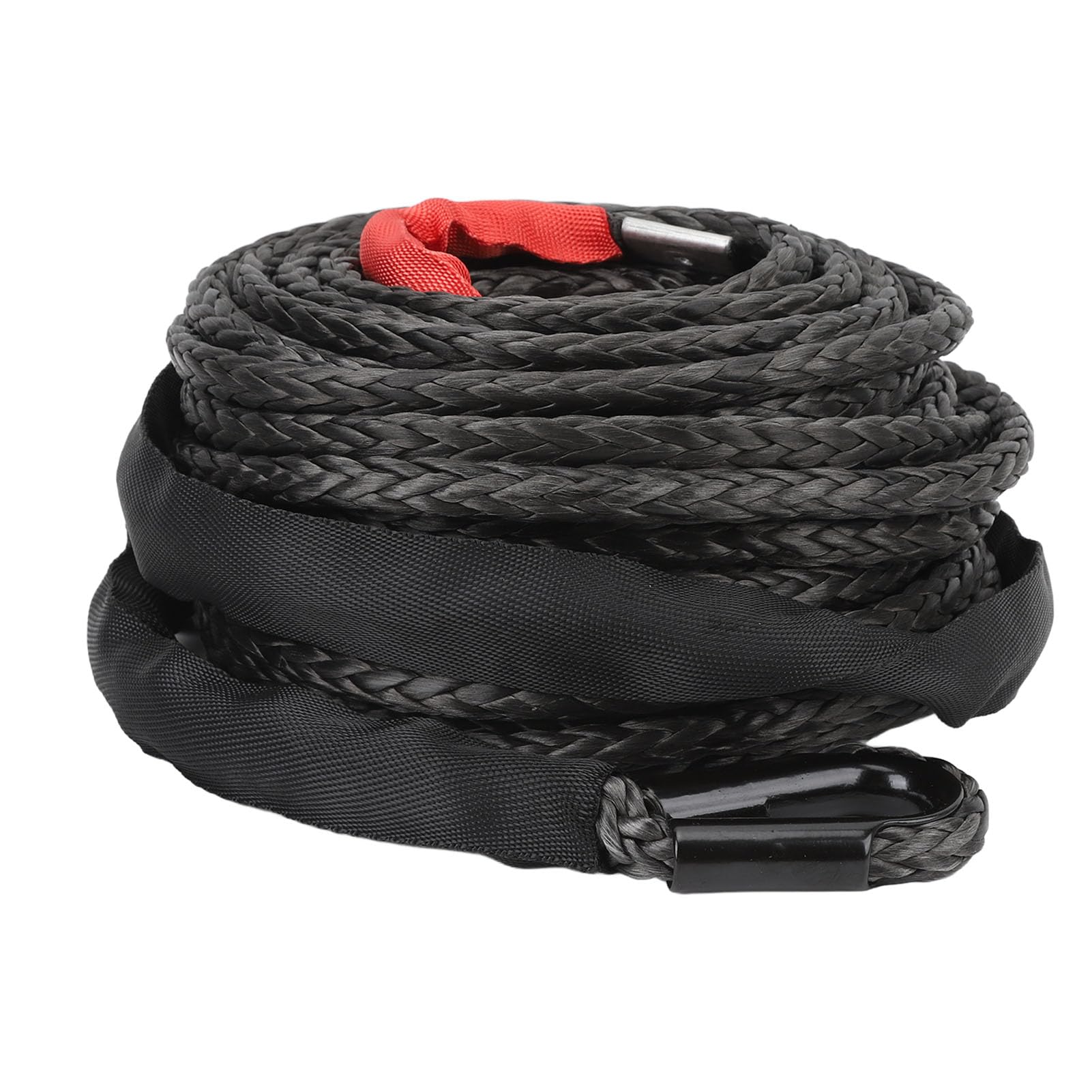 Tbest Syntetyczna Lina do Wyciągarki 7,5 T, Rękaw Ochronny 9,5 Mm X 25 M | Konstrukcja UPE, odporność na ścieranie, Odzysk w Terenie, Linia Wciągarki o Udźwigu 12000 Funtów, do Montażu SUV 4WD ATV UTV