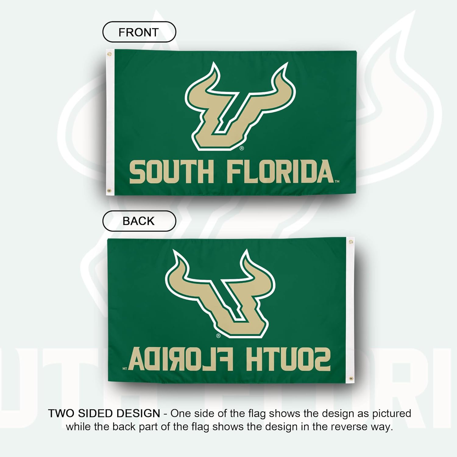 Desert Cactus University of South Florida USF Flag - 3 x 5 Feet Bulls Banner, Indoor/Outdoor Durable Fabric, 100% Polyester Design (Style 4)