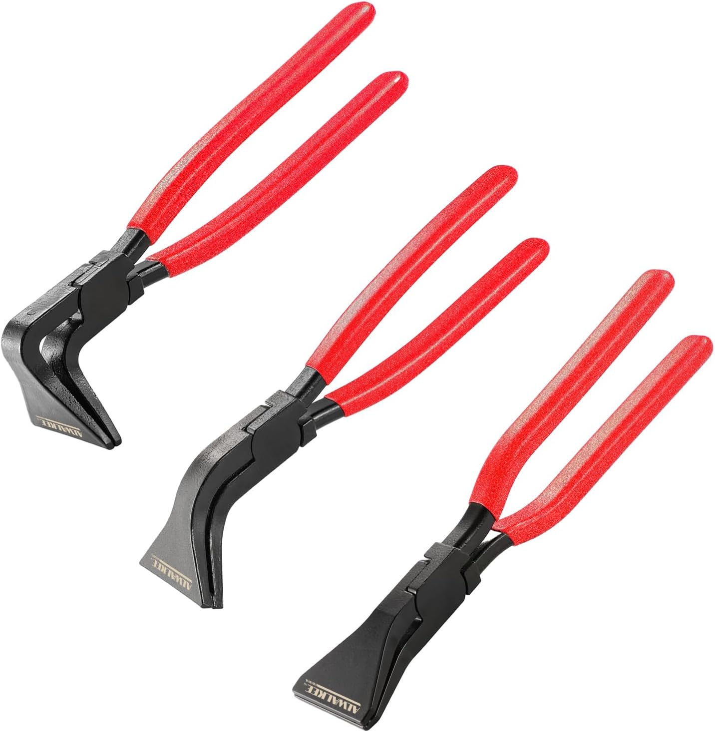 Sheet Metal Bending Pliers Set, 3-Piece Straight/45°/90° Hand Seamer, Heat-Treated Carbon Steel for Auto Body & HVAC