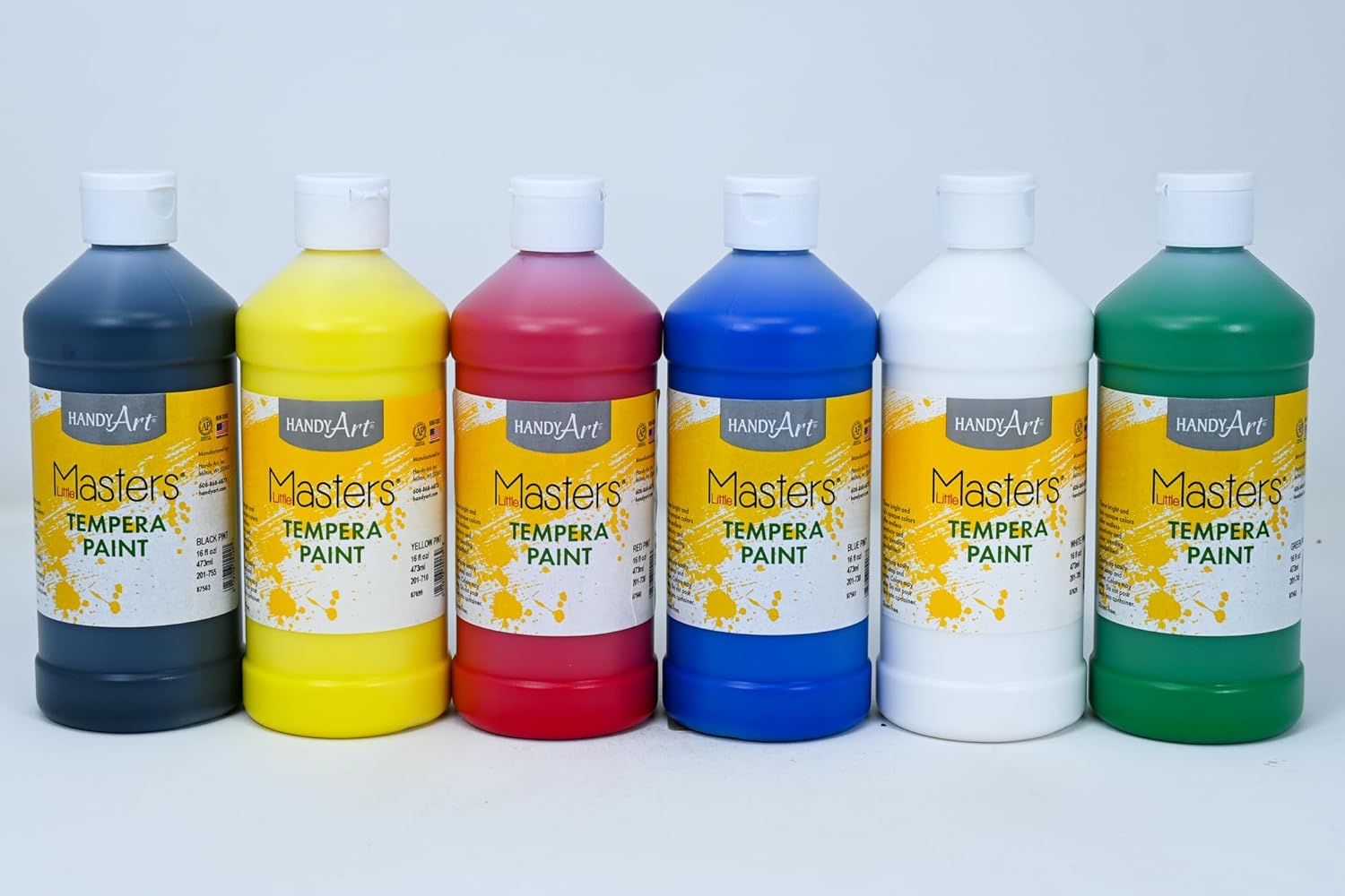 Handy Art Little Masters Tempera Paints Set, 16 oz, 1 Pound (Pack of 6)