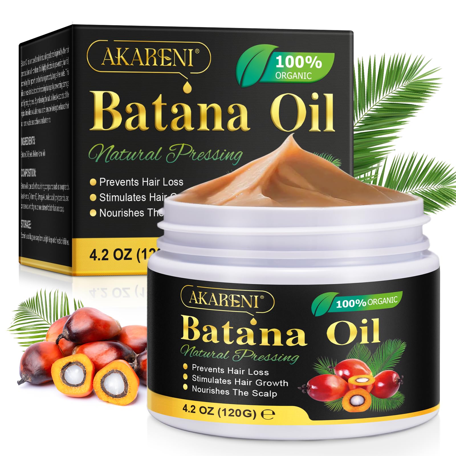 Batana Oil for Hair Growth Pure & Organic, Cold-Pressed Batana Oil, Supports Hair Strength