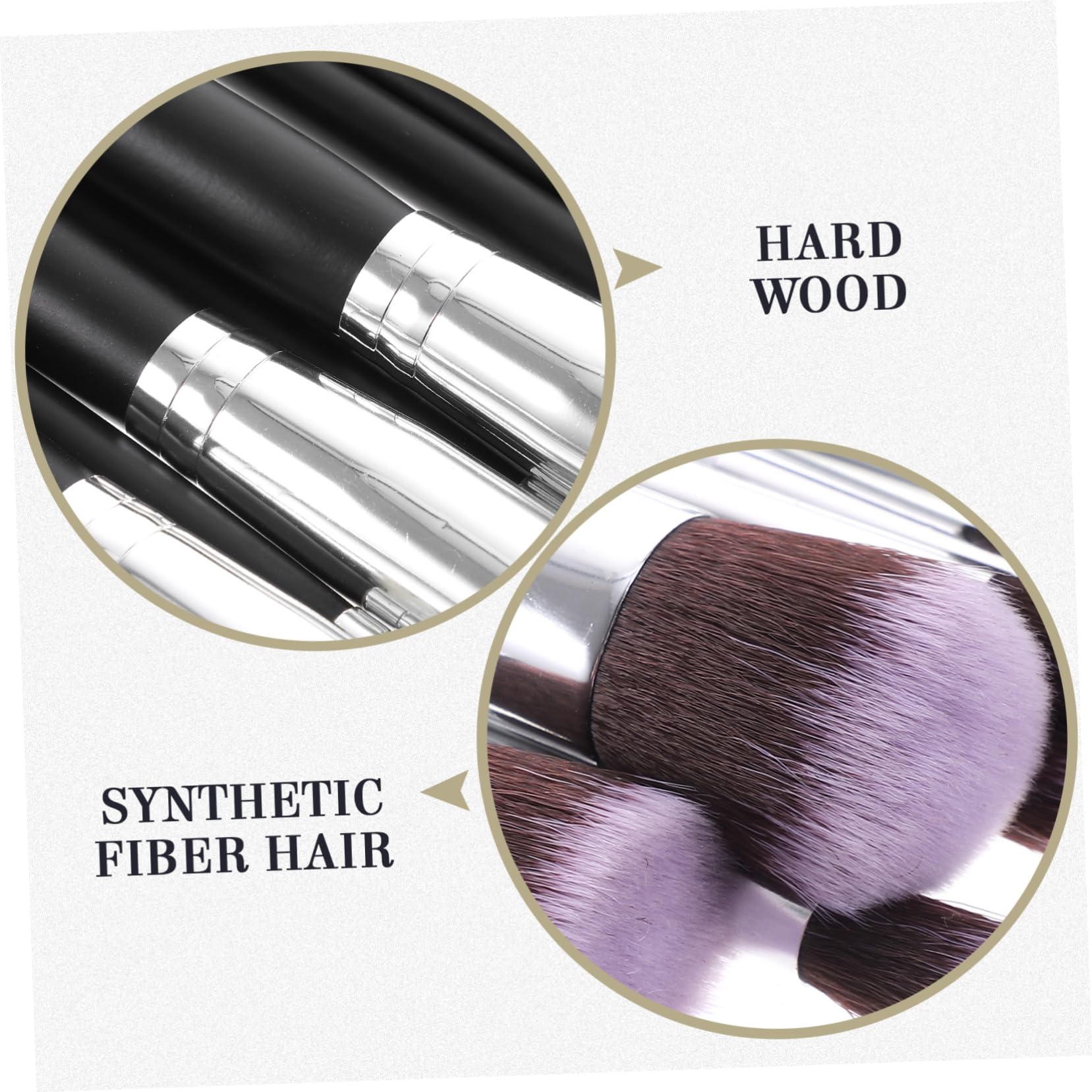 FRCOLOR Kit Di 30 Pennelli Per Fard Set Di Pennelli Per Il Trucco Nero Argento Rosso Fibra Sintetica Per Sfumare