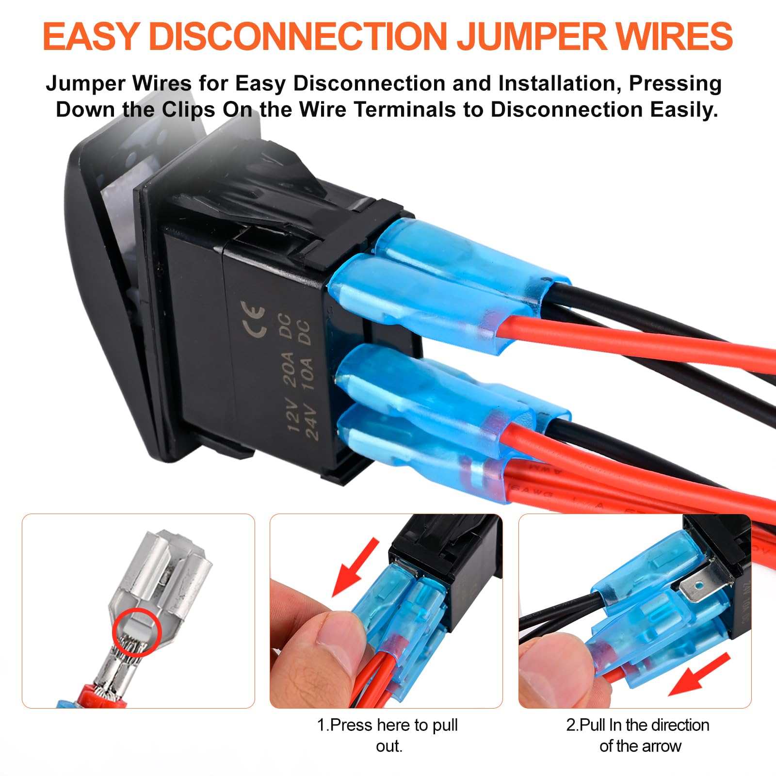 Snapklik.com : HOKAAER Waterproof Fan Rocker Switch 12V/20A 24V/10A ...