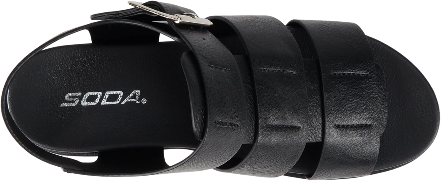 Soda "Bossi ~ Women Round Toe Flatform Fisherman Wedge Sandals with Adjustable Buckle - Image 5