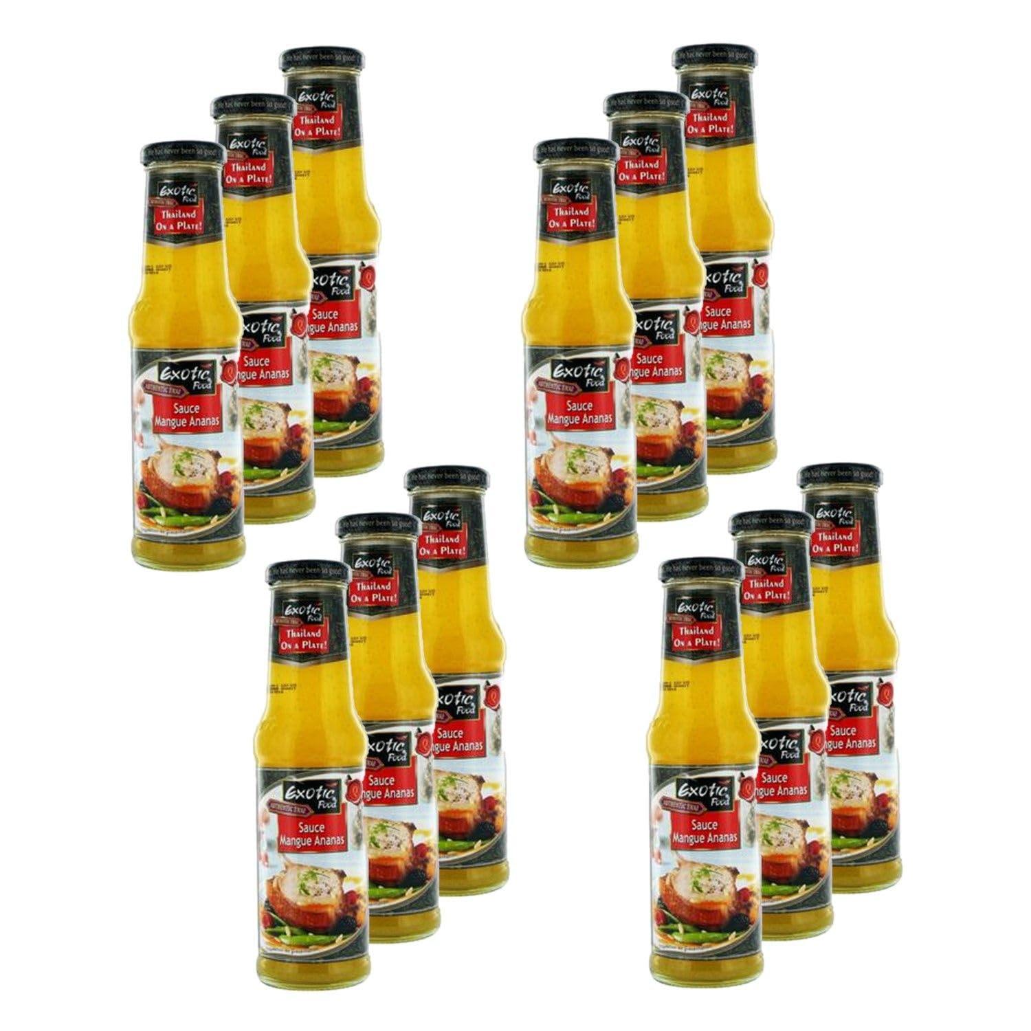 Lote de 12 salsas de piña, botella de 250 ml