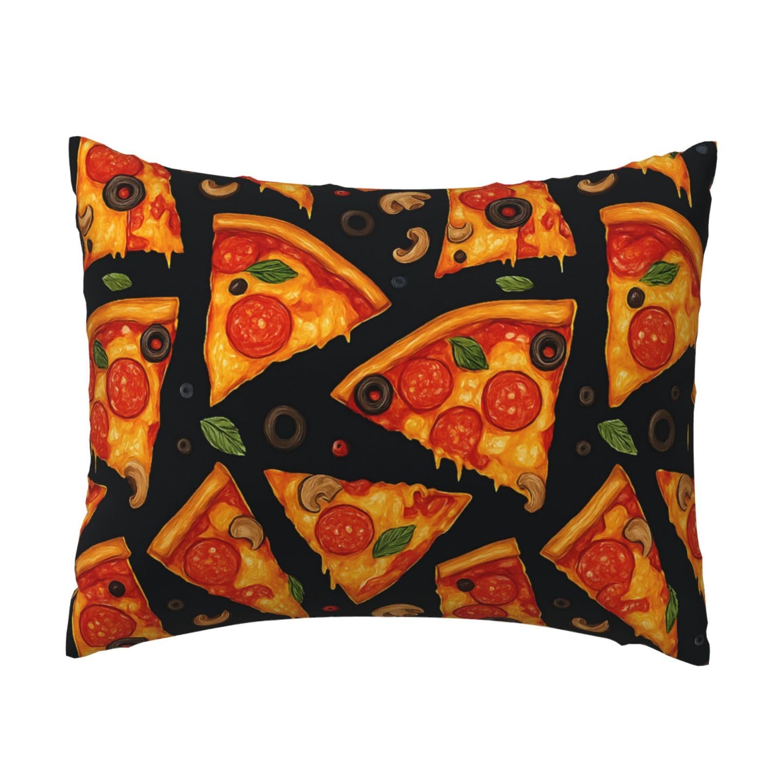 Delicious Pizza Pillowcase Soft Plush with Zipper Decorative Pillowcovers 16x20 in