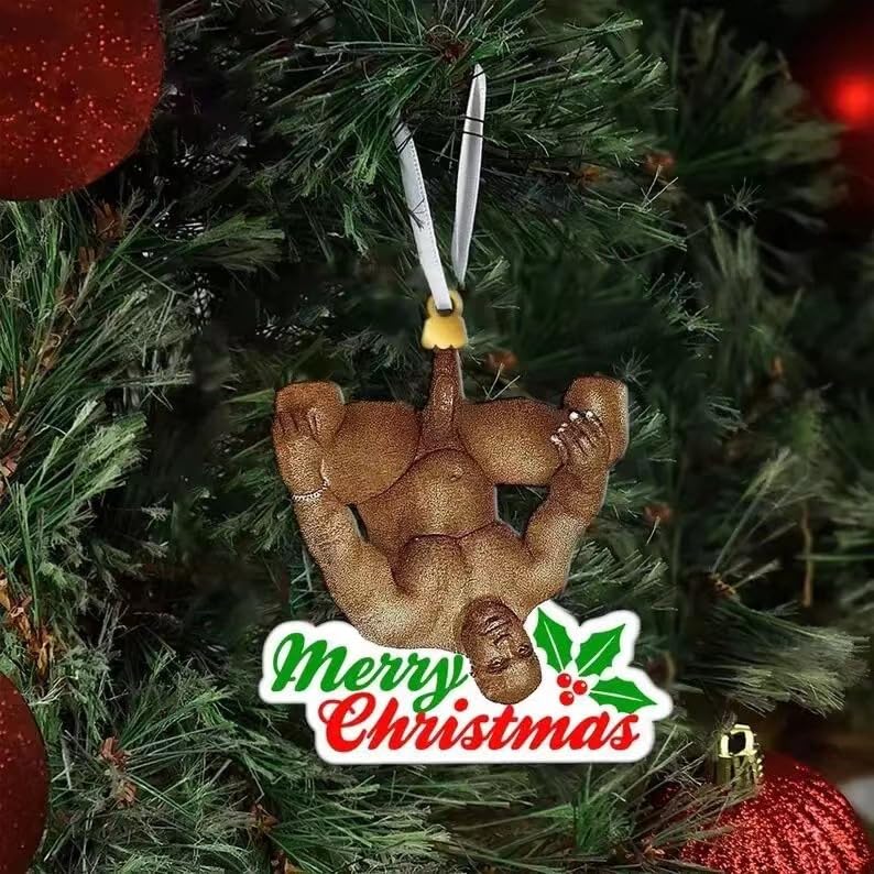 Barry Wooden Christmas Ornament Santa Funny Acrylic 2024 Xmas Holiday 2D