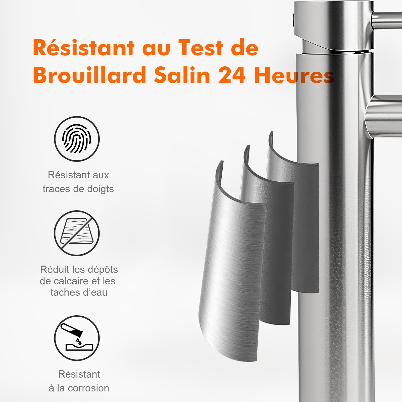 Ibergrif robinet mitigeur lavabo haut à bec haut gris | Raccordement eau froide et chaude pour salle de bains