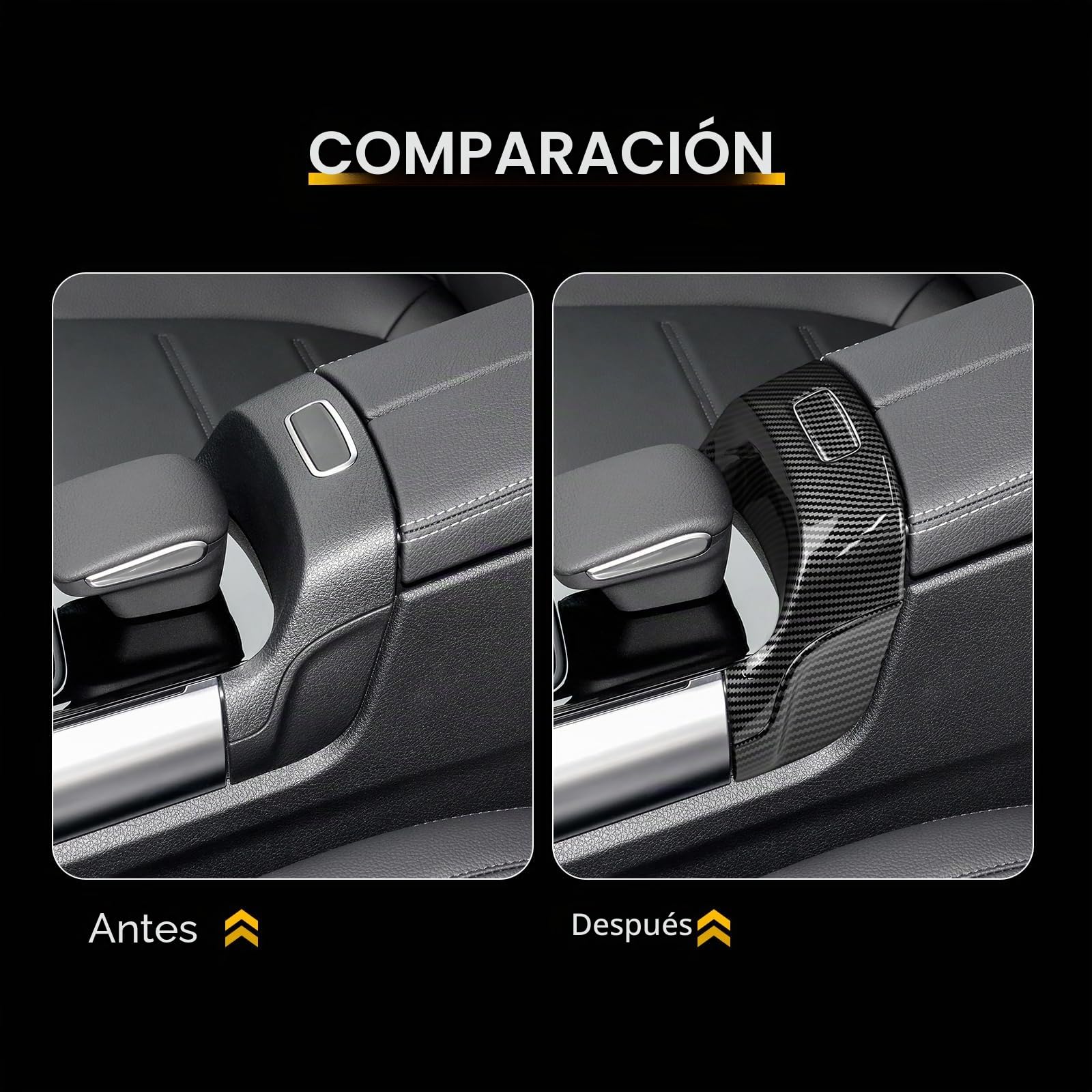 KUNGKIC ABS Auto Control Central Reposabrazos Caja Marco Pegatinas Decorativas Compatible con Mercedes Benz A B CLA GLB GLA Clase W177 W247 C118 X247 H247 2020-2022 Accesorios Fibra de Carbono