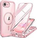 Miracase for iPhone 17e Case & iPhone 16e Case, Full-Body Phone with Built-in Glass Screen Protector, [Magnetic with MagSafe] Military Drop Proof 17 E/ 16 E Cover Bumper 6.1 inch, Pink