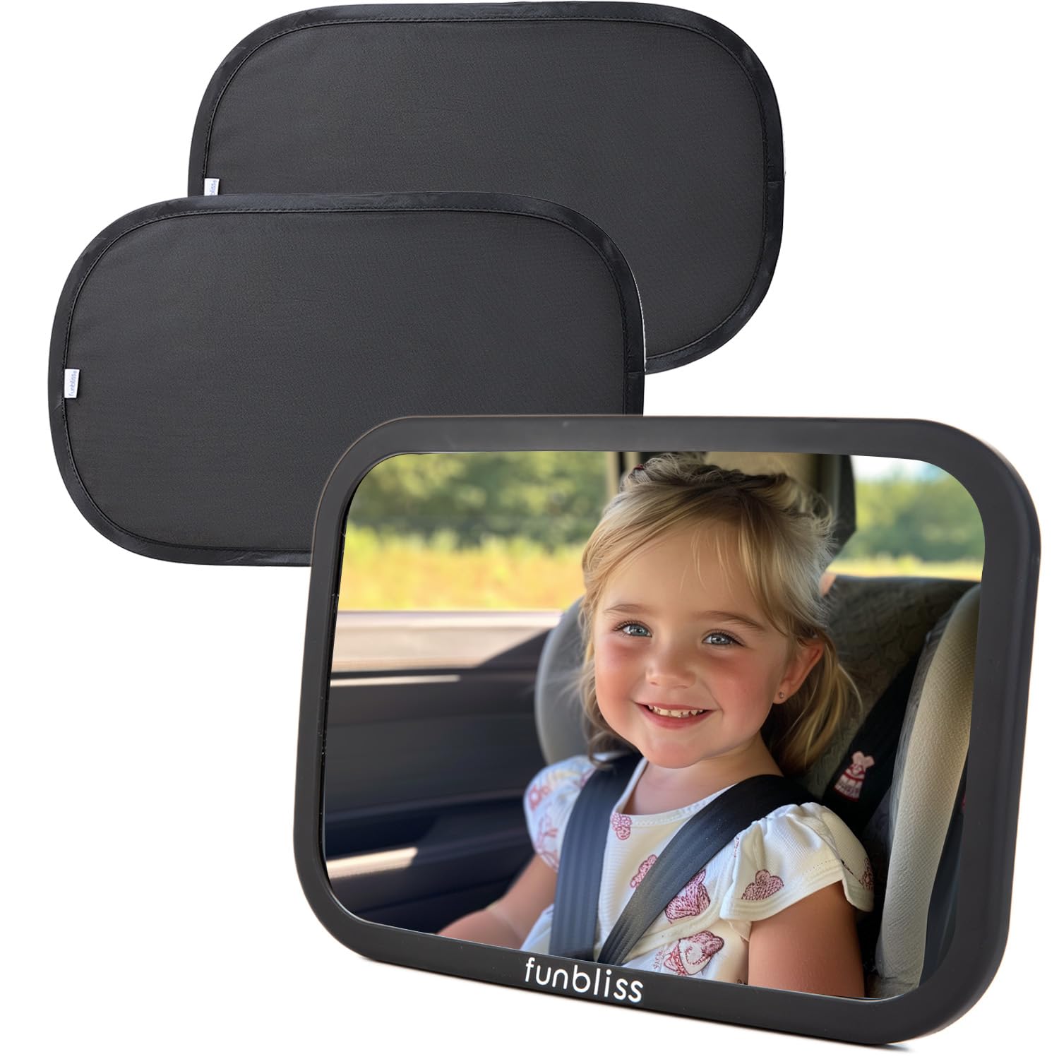 Funbliss Baby Car Mirror + Shades Bundle