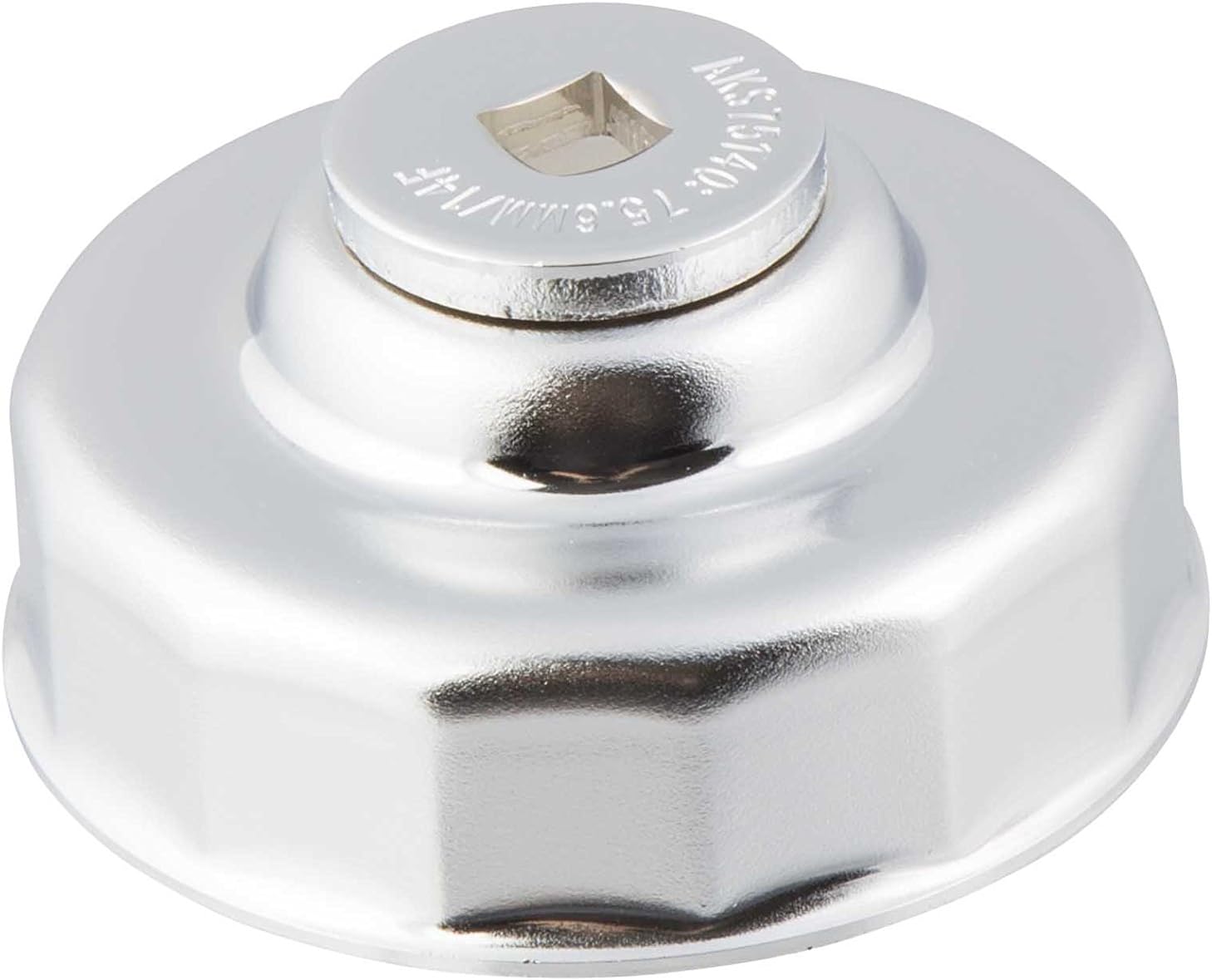 Steelman 64mm x 14 Flute Oil Filter Cap Wrench, 3-8 inch Drive, Low-Profile Design for Confined Space