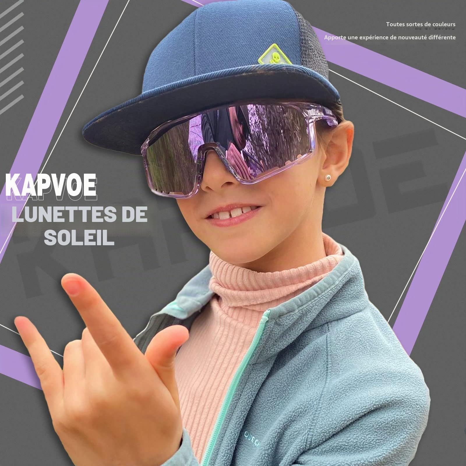 KAPVOE Lunette de Cyclisme Photochromique TR90 UV400 Homme Femme Vélo