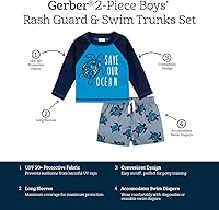 Vista 5 de Gerber Conjunto de traje de baño de manga larga para niños pequeños