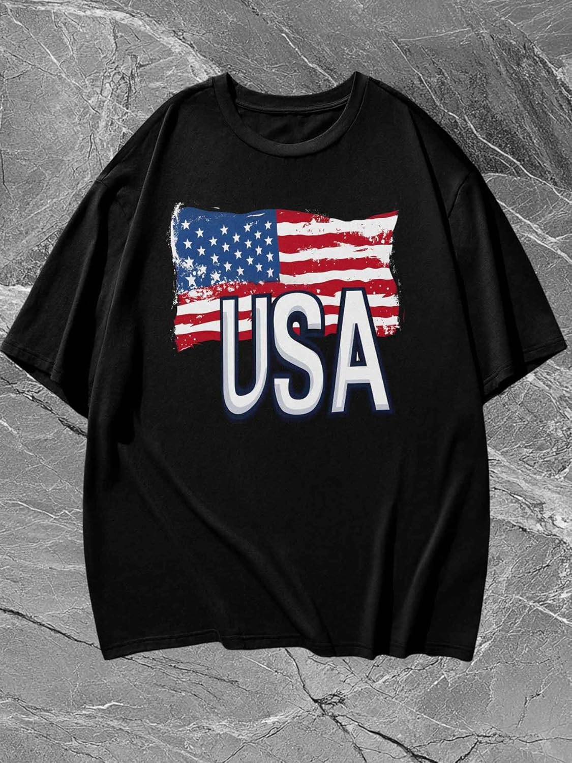 Men's T-Shirt American Flag USA Graphic Tees Cotton Short-Sleeve Casual Tops Printed T-Shirt - Image 6