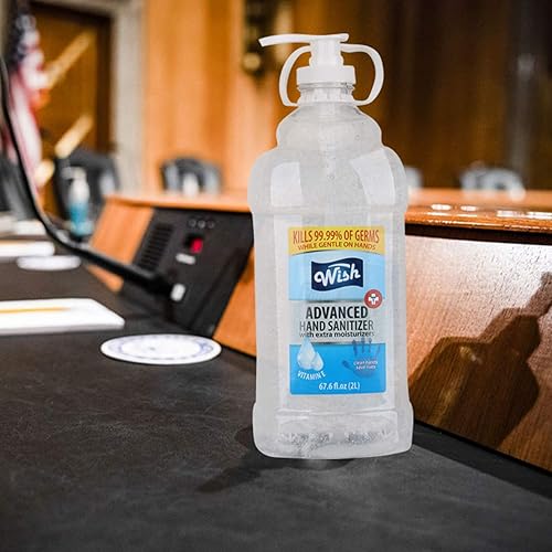 Miniatura 3 de Wish Desinfectante de manos Vitamina E con bomba y asa de transporte transparente 67.6 Fl Oz