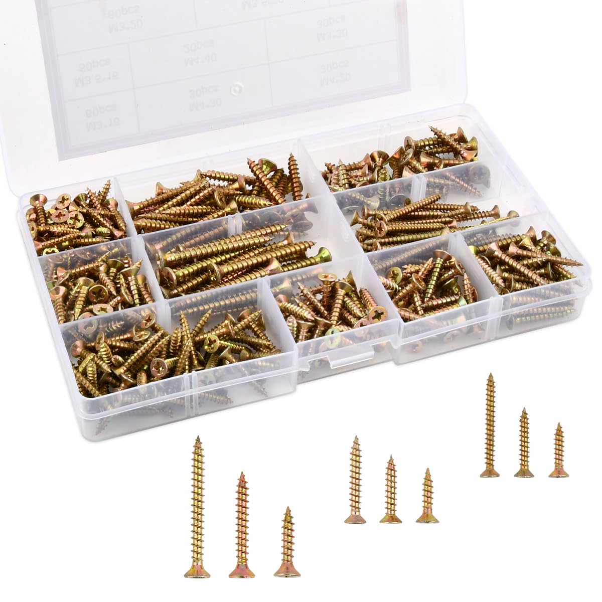TMBMLPP 360 PCS Wood Screws, Wood Screws Assortment Kit, Assorted Wood
