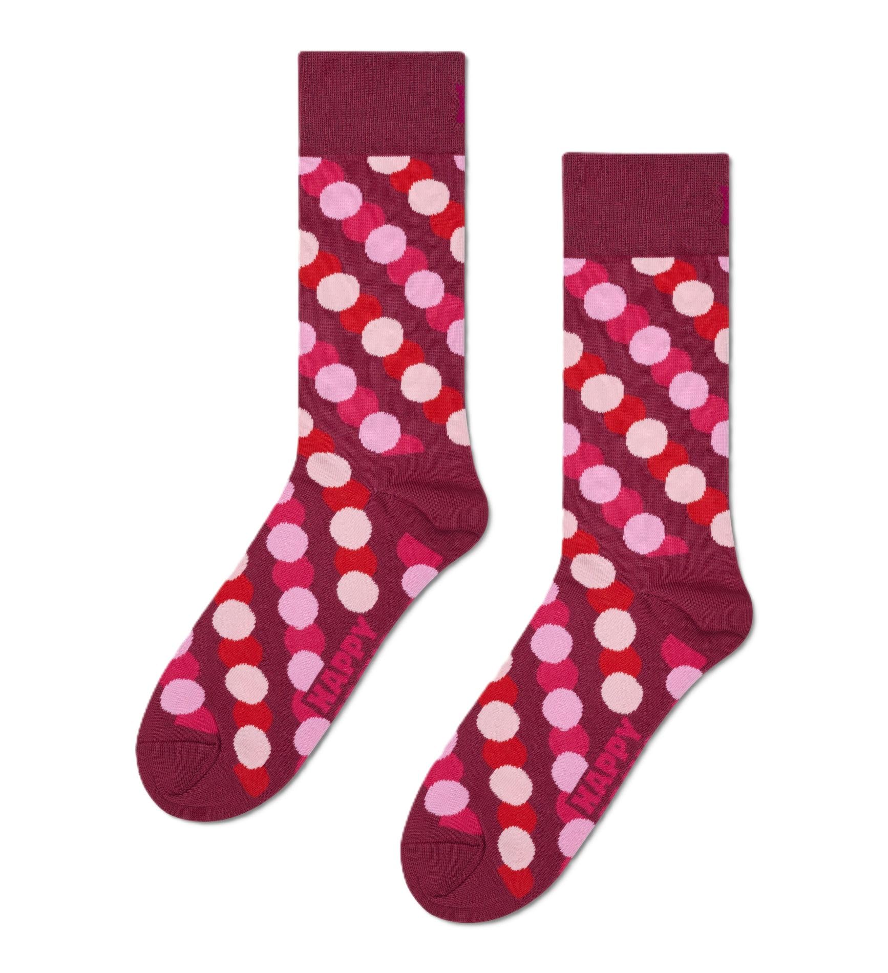 Happy Socks Big Dot Shade Sock, Dark Red, 41-46