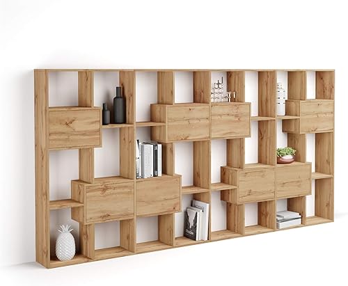 Miniatura 70 de Mobili Fiver, Estantería Iacopo XS (63.31 x 31.5 pulgadas), roble rústico, fabricada en Italia Roble rústico,Ashwood Negro,Ashwood Blanco,Efecto