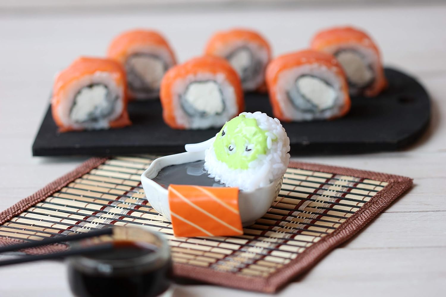 Amazon Com Bathing Sushi Polymer Clay Figurine Handmade Products