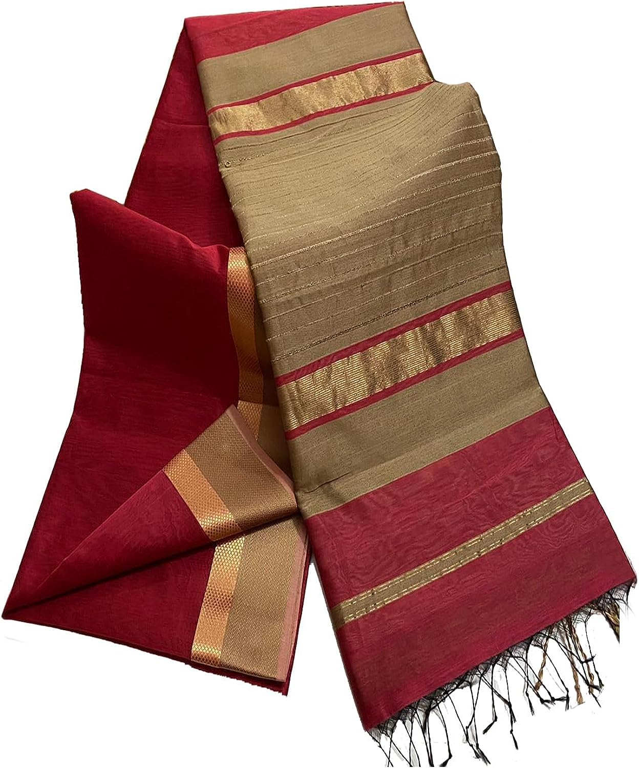 GenericNR Handloom | Tussar Cotton Silk Saree with running blouse attached