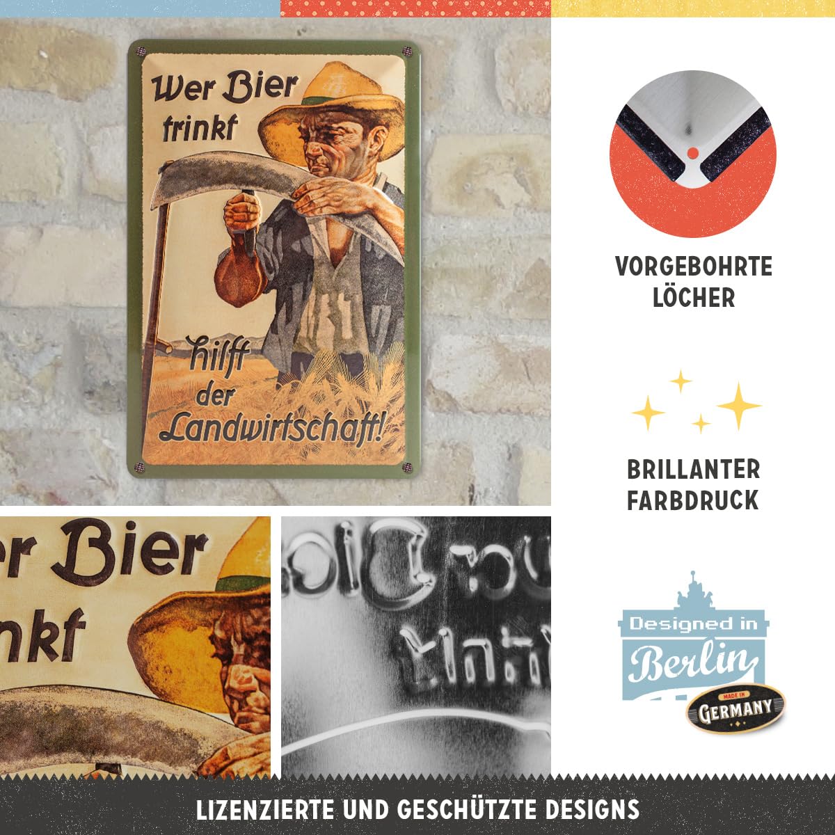 Blechschild 'Bier Ist Billiger Als Benzin' – 20x30 Cm Vintage-Wanddekoration Mit Witzigem Spruch