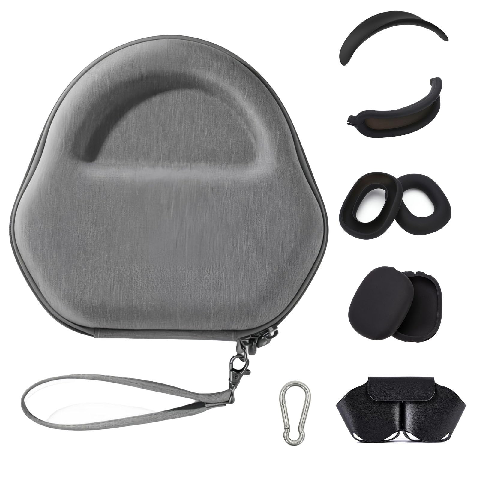 Custodia intelligente per AirPods Max, custodia da viaggio resistente e leggera, con cavo di ricarica integrato per Apple AirPods Max, protegge da graffi e urti (circolare)