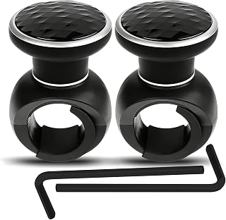 2PCS Steering Wheel Knob Spinner, Steering Wheel Accessories, 360 Degree Rotation Driving Suicide Knob with Metal Ball Bearing, Non-Slip Driving Turning Assist Suicide Knobs for Cars (2PCS)