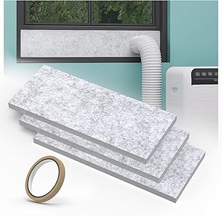 Double Layer Insulation Foam Panels for Portable Air Conditioner Window Vent Kit, Dryer Vent Window Kit, Easy to Cut, Insulate Heat & Fill Gap, Fits up to 50 Inches, 3PCS