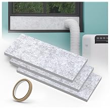 Double Layer Insulation Foam Panels for Portable Air Conditioner Window Vent Kit, Dryer Vent Window Kit, Easy to Cut, Insulate Heat & Fill Gap, Fits up to 50 Inches, 3PCS