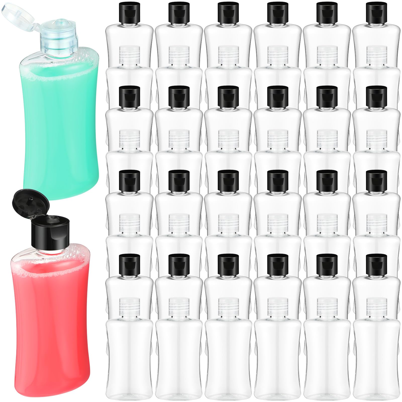 Domensi 36 Pcs 3.4 oz Travel Bottles Bulk Plastic Squeeze Lotion Bottles with Flip Cap Small Portable Travel Leak Proof Refillable Empty Cosmetic